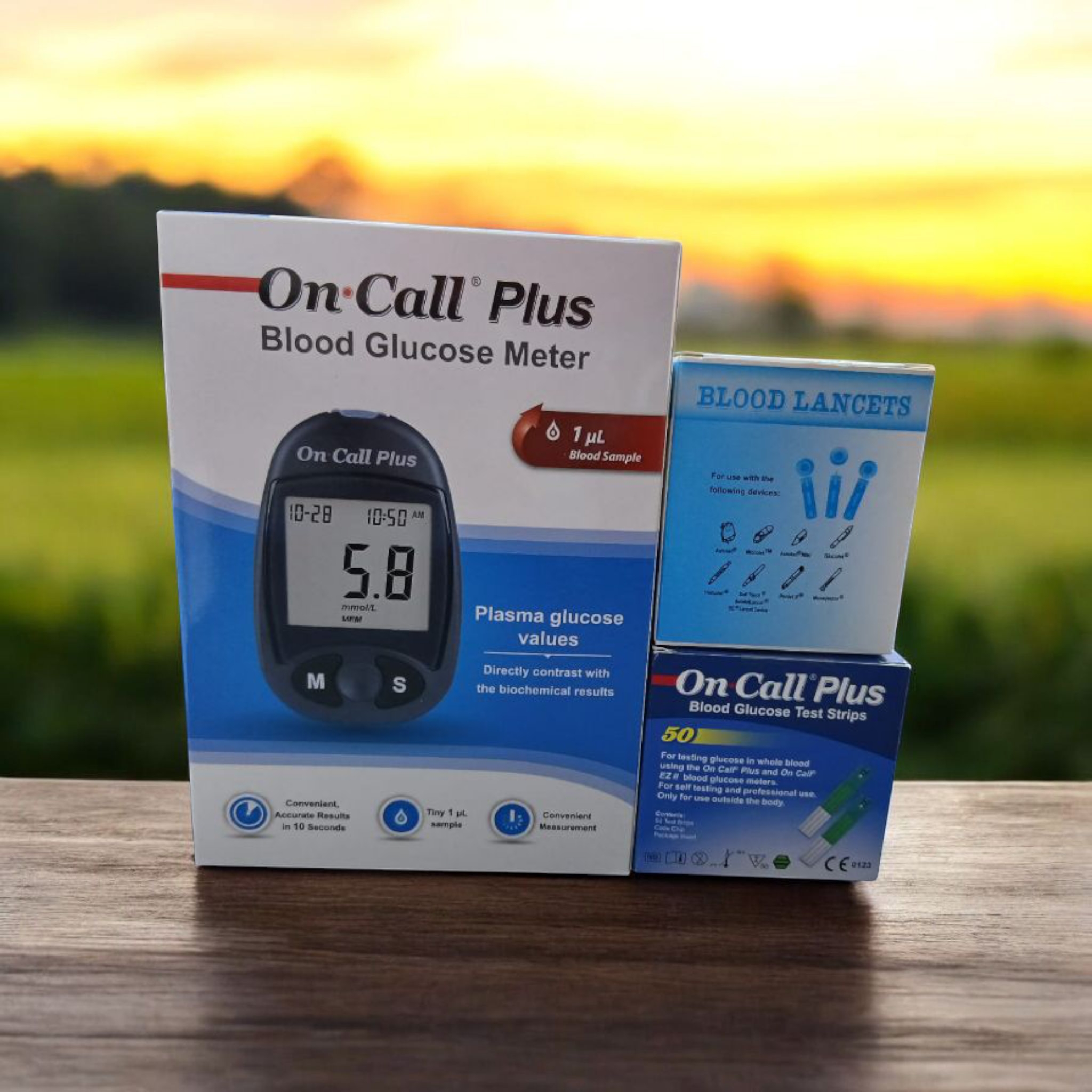 On Call Plus Blood Glucose Meter With Stripes