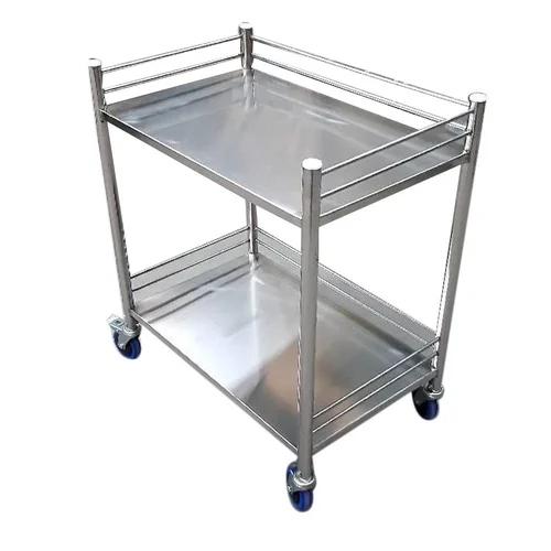 Stainless Steel Instrument Trolley — 2 Shelf