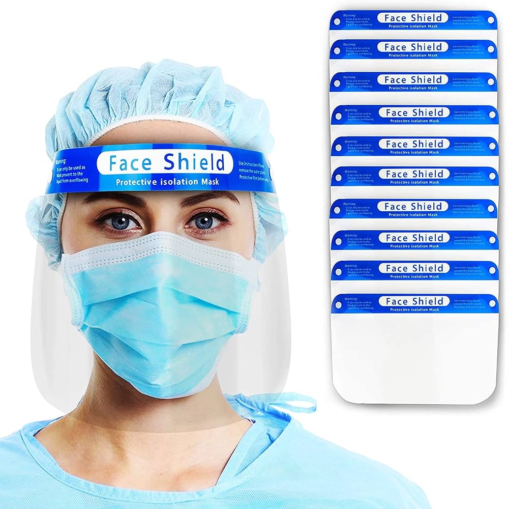 Full-Coverage Face Shield — 10 Pack