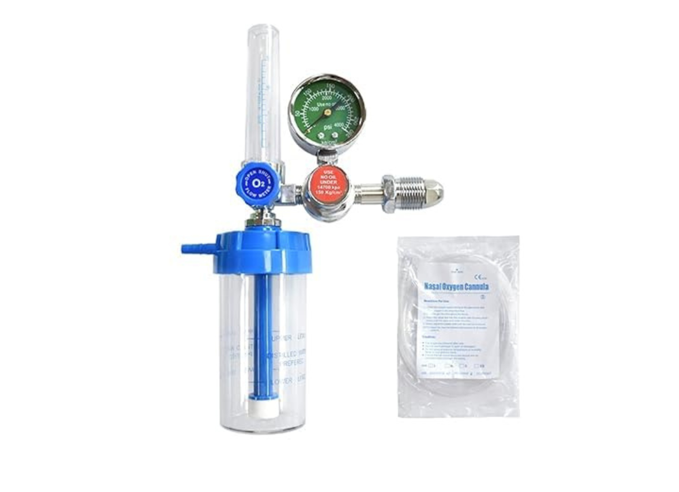 Home Oxygen Cylinders Paired with Flowmeters/Regulators